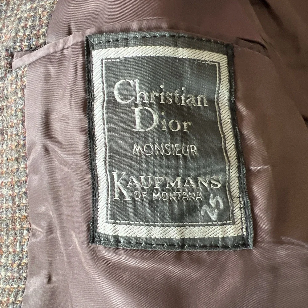 VTG Christian Dior Monsieur Brown Wool Blazer 38R Usa Made Union Kaufman Montana